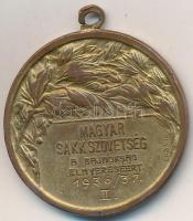 1936. "Magyar Sakk Szövetség - A Bajnokság Elnyeréséért" Br díjérem mellszalag nélkül. Szign.: Ludvig József (36mm) T:2