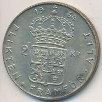 Svédország 1964U 2K Ag "VI. Gusztáv Adolf" T:2 Sweden 1964U 2 Kronor Ag "Gustaf VI" C:XF Krause KM# 827