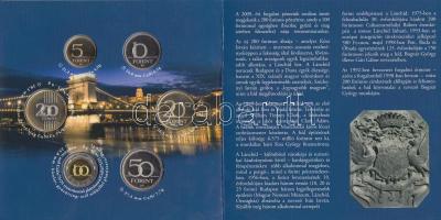 2009. 5Ft-200Ft "Lánchíd" 6klf darabból álló forgalmi érme sor dísztokban T:PP