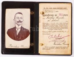 1912 Kassa Oderbergi vasút féljegy váltására jogosító fényképes igazolvány / railroad ID