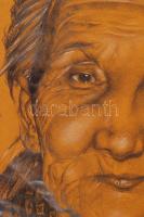 Németh Krisztina (1994-): Az idő. Vegyes technika, papír, jelzett, 65×45 cm