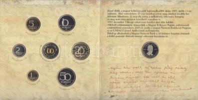 2005. 1Ft-100Ft 7klf db + 10Ft "József Attila" dísztokos szettben T:PP