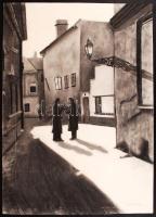 Németh Krisztina (1994-): Terefere. Szén, papír, jelzett, 69×50 cm