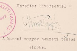 1938 Magyar Nemzeti Tanács Kassa által kiállított oklevél tanúsítandó a kérelmező magyar érzelmét és...