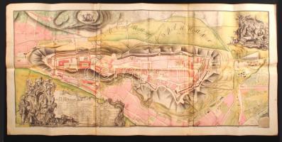 A Budai várat ábrázoló régi tárkép dekoratív modern másolata 45x66 cm