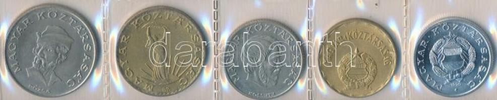 1990. Kiadatlan forgalmi sor laminált fóliatokban 1Ft-20Ft 5klf db "Magyar Köztársaság" fe...