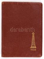 1938 Olajfúró és bányász gépeket gyártó vállalat képes naptára bőrkötésben / Oil mining machines cal...