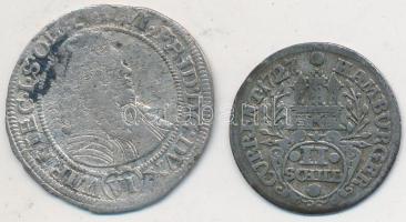 Német Államok / Hamburg 1727 IHL 2Sch Ag "Kastély" + Német Államok / Württemberg-Öls 1674. 6Kr Ag "Sylvius Friedrich" T:2-,3  German States / Hamburg 1727 IHL 2 Schilling Ag "Castle" + German States / Wurttemberg-Öls 1674. 6 Kreuzer Ag "Sylvius Friedrich" C:VF,F