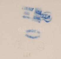 Zsolnay mélytányér (3db), máz alatt festett növényi motívumokkal, apró máz hibákkal, jelzett (TJM), ...