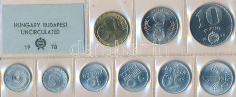 1978. 2f-10Ft 9db klf érmés forgalmi sor fóliatokban T:1