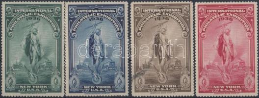 1936 New Yorki nemzetközi bélyegkiállítás 4 klf levélzáró