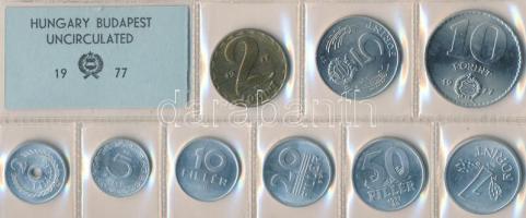 1977. 2f-10Ft 9db klf érmés forgalmi sor fóliatokban T:1