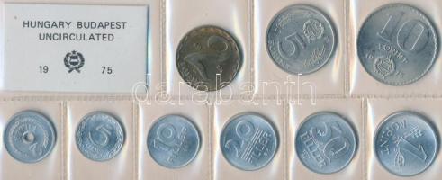 1975. 2f-10Ft 9db klf érmés forgalmi sor fóliatokban T:1
