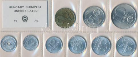 1974. 2f-10Ft 9db klf érmés forgalmi sor fóliatokban T:1