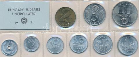 1971. 2f-10Ft 9db klf érmés forgalmi sor fóliatokban T:1