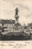 Warsaw, Warszawa; statue of Adam Mickiewicz (fl)