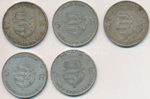 1947. 5Ft Ag "Kossuth" (5x) T:2-