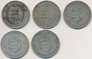 1947. 5Ft Ag "Kossuth" (5x) T:2-