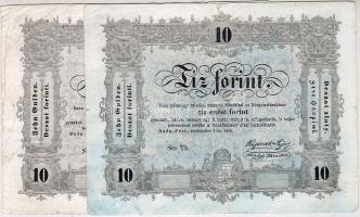 1848. 10Ft (2x) "Kossuth-bankó" T:III/IV