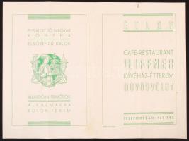 1940 Bp. II., A hűvösvölgyi Wippner Kávéház-Étterem fejléces számlája