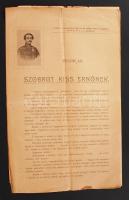 1903 Nagybecskerek, Torontál vármegyei főispánné által kiadott felhívás Kiss Ernő honvédtábornok emlékére állítandó szoborgyűjtési akcióról