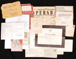 cca 1860-1940 Cipősdoboznyi átnézetlen papírrégiség hagyaték tétel