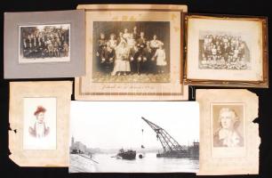 cca 1870-1930 Nagyrészt nagyméretű fotókat és sok vizitkártyát tartalmazó fotó tétel