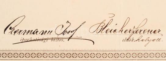 1894 Budafok, A Budafoki Általános Ipartestület elöljárósága által kiállított péksegédi bizonyítvány