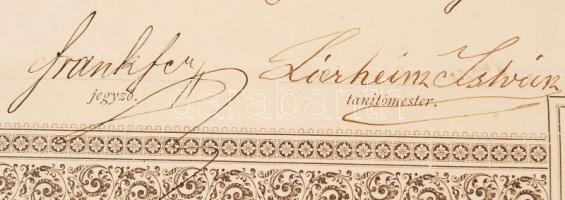 1894 Budafok, A Budafoki Általános Ipartestület elöljárósága által kiállított péksegédi bizonyítvány