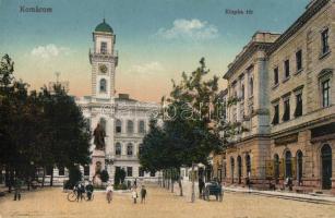 Komárom, Klapka tér, gyógyszertár, könyvnyomda, Ivánfi üzlete, Spitzer Sándor kiadása / square, pharmacy, printing house, shop (fa)
