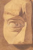 Olvashatatlan jelzéssel: 3 db tanulmány rajz, keretben, sérültek, 30×40 cm