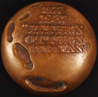 Jelzés nélkül: Itthon otthon van, Utazás 87, Bronz plakett, két oldalas, d:8,5 cm