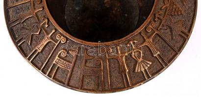 Iparművészeti Vállalatos Chemokomplex réz tálka, d:14,5 cm