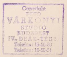 cca 1950 Várkonyi Stúdió: Rutkay Éva és Gábor Miklós színészek, pecséttel jelzett, feliratozott, a k...