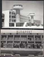 cca 1950-1960 Budapest, Ferihegyi repülőtér fogadó épülete, az egyik jelzett, 11x18 cm