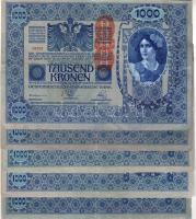 Ausztria 1908. 1000K (5x) piros "Deutschösterreich" fny-sal T:II