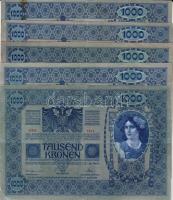 Ausztria 1908. 1000K (5x) piros "Deutschösterreich" fny-sal T:II