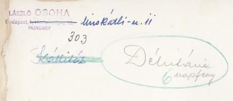 cca 1930-1940 Osoha László: Délutáni napfény, vintage fotóművészeti alkotás, pecséttel jelzett, 16x2...