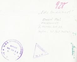 1958 Dezső Pál: Budapest éjszakai fényei, feliratozott vintage fotóművészeti alkotás, 17x23 cm