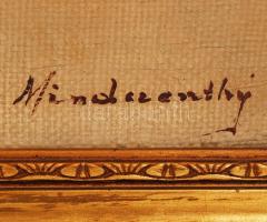 Mindszenthy jelzéssel: Virágzó fák. Olaj, vászon, sérült antik keretben, 60×80 cm