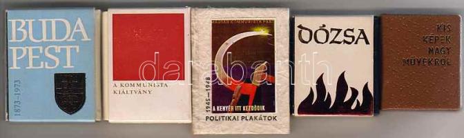 5 db minikönyv (Kommunista kiáltvány, Reklámplakátok,  Budapest 1873-1973...)