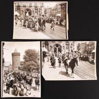 1931. június 29. Brandenburg 500 éves ünneplése, képriport a résztvevőkről, 3 db fotó, az egyik sarka hiányzik, németül feliratozva,  13x18 cm