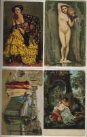 Női szépség a képzőművészetben, kb 90 db főleg erotikus régi képeslap