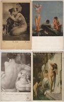 Női szépség a képzőművészetben, kb 90 db főleg erotikus régi képeslap