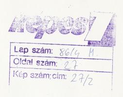 1986 Horváth Péter(1945-): Udvaros Dorottya a lépcsőházban, feliratozva, publikálva a Képes 7-ben, 1...