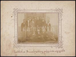 cca 1910-1920 Dunabogdány, csoportkép a Néppárt népgyűléséről, képméret 8x12 cm, karton 16x22 cm