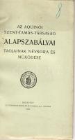 1908 Az Aquinoi Szt. Tamás társaság alapszabályai