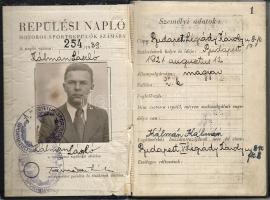 1940 Fényképes Motoros repüési napló