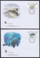 WWF Seals set 4 FDC WWF: Fókák sor 4 db FDC-n