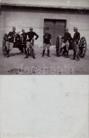 WWI K.u.k. soldiers, cannon, photo (small tear)